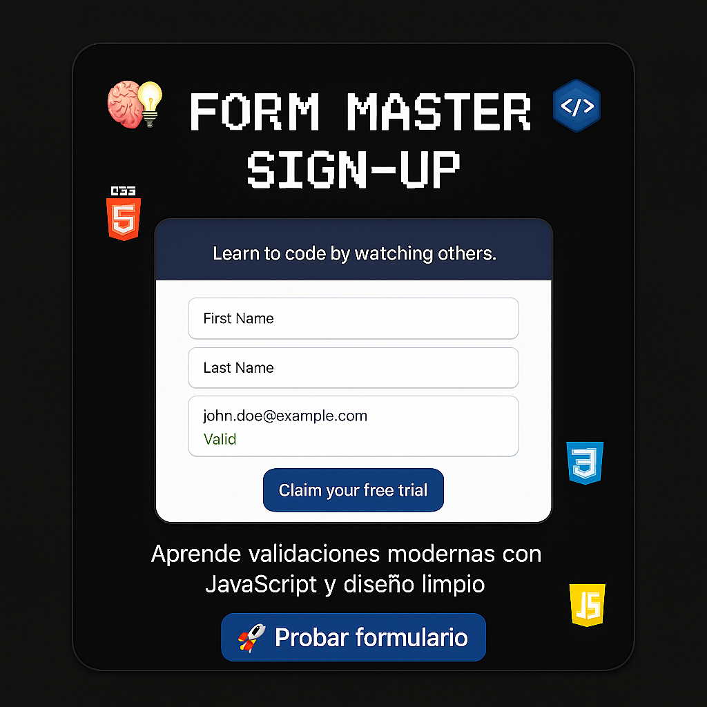 Captura de pantalla de la pagina formulario con JavaScript