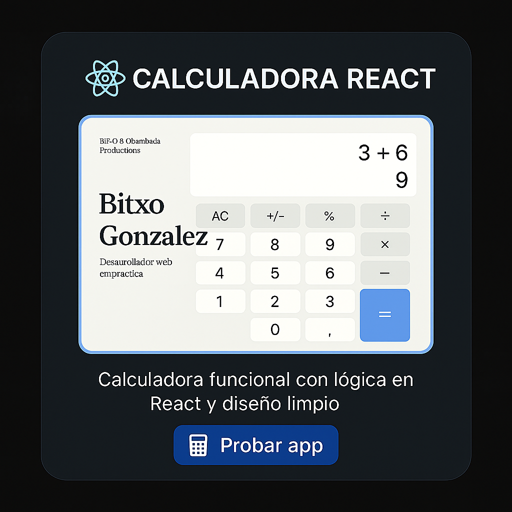 Imagen de Calculadora creada con React